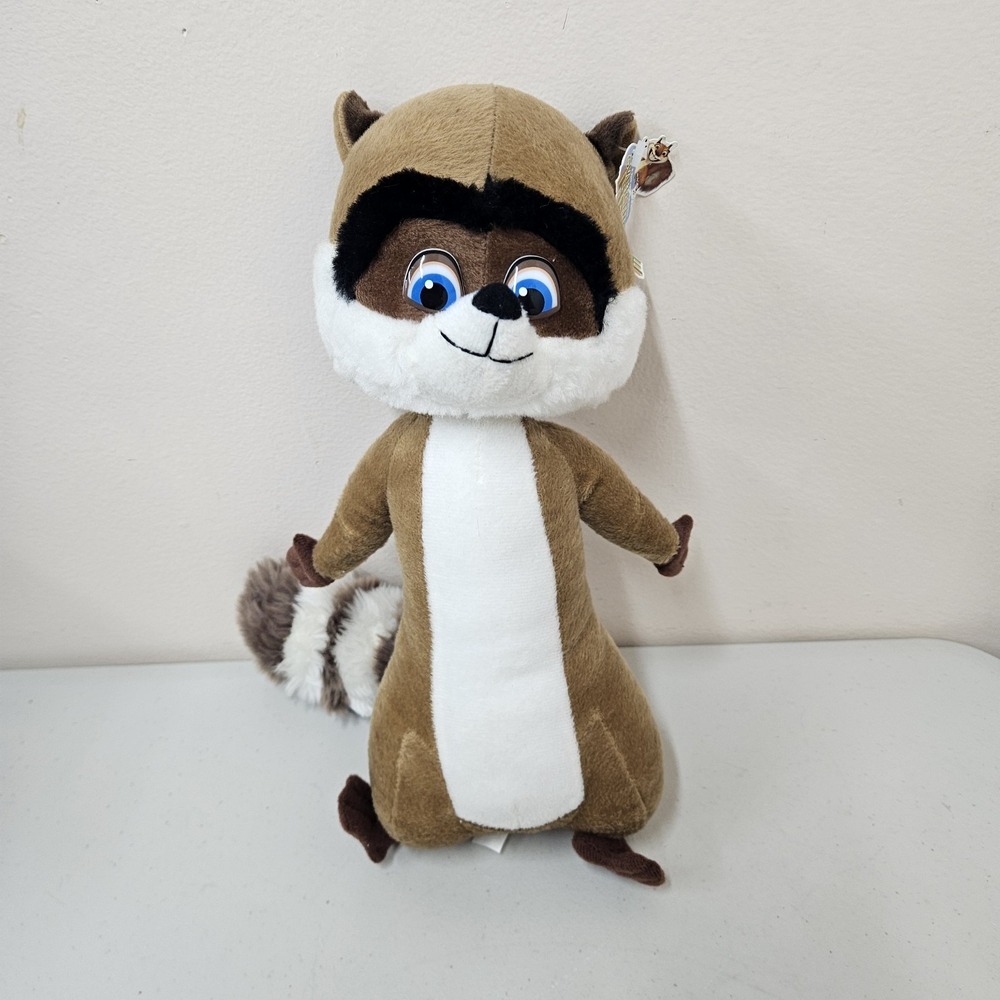 DreamWorks Over the Hedge RJ Plush Raccoon 13 Inch Nanco Stuffed Animal Toy‎